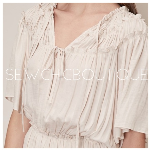 Beautiful Ecru Frill Detail Mini Dress - Picture 4 of 5